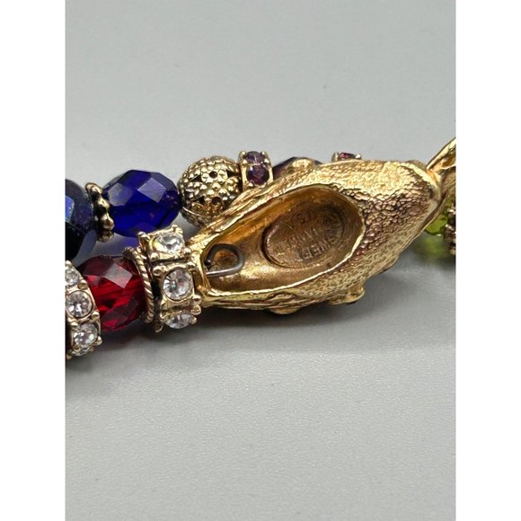 Snake Necklace Memory Wire Signed SWEET ROMANCE Beaded Serpent Choker One Size - Picture 12 of 12